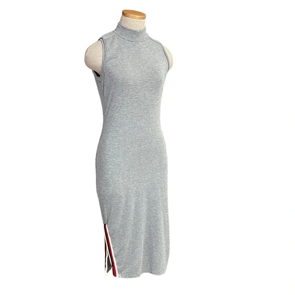 SOCIALITE Dress Sleeveless Bodycon Racing Stripes Mock Neck Size XS